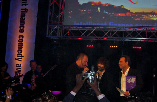 Brendon Burns on the phone to his mum after winning the if.comedy award at the Edinburgh Festival Fringe 2007