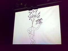 Jerry Sadowitz drawing from comedian, magician, psychopath show at the Edinburgh Festival Fringe