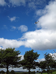 Aircraft flying close to Silverknowes Golf Course, Edinburgh