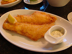 Haddock at the Tailend fish restaurant and fish bar, Edinburgh
