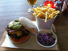 Guacomole Burger at Red Lips Bar in Edinburgh
