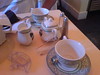 Ready for serving at 'The Tea Room', Royal Mile, Edinburgh