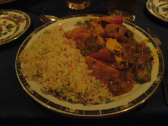 Chicken Bhuna with Pilau Rice at Omar Khayyam, Edinburgh