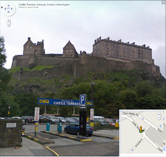 Good view of Edinburgh Castle from Google Street View on Castle Terrace, Edinburgh