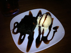 Chocolate Brownie and Ice Cream at Lothian Road's Red Squirrel