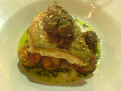 Pan Fried Cod fillet with baby potatoes at First Coast, Edinburgh