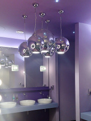 Lights in bathroom of Hotel Missoni, Edinburgh