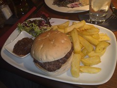 Rump steak burger at The Queens Arms, Edinburgh