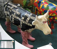 No 89 Checky Moo at Edinburgh Cow Parade 2006