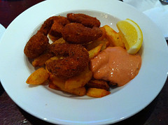 Prawn scampi and chips at Seadogs, Rose St, Edinburgh