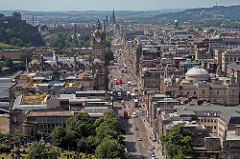 View of Princes St from Edinburgh's Calton Hill