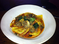 Mushroom ravioli at Jamie's Italian, Glasgow