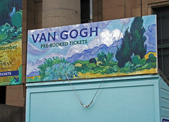 Vincent Van Gogh exibition ticket booth outside Edinburgh's Dean Gallery